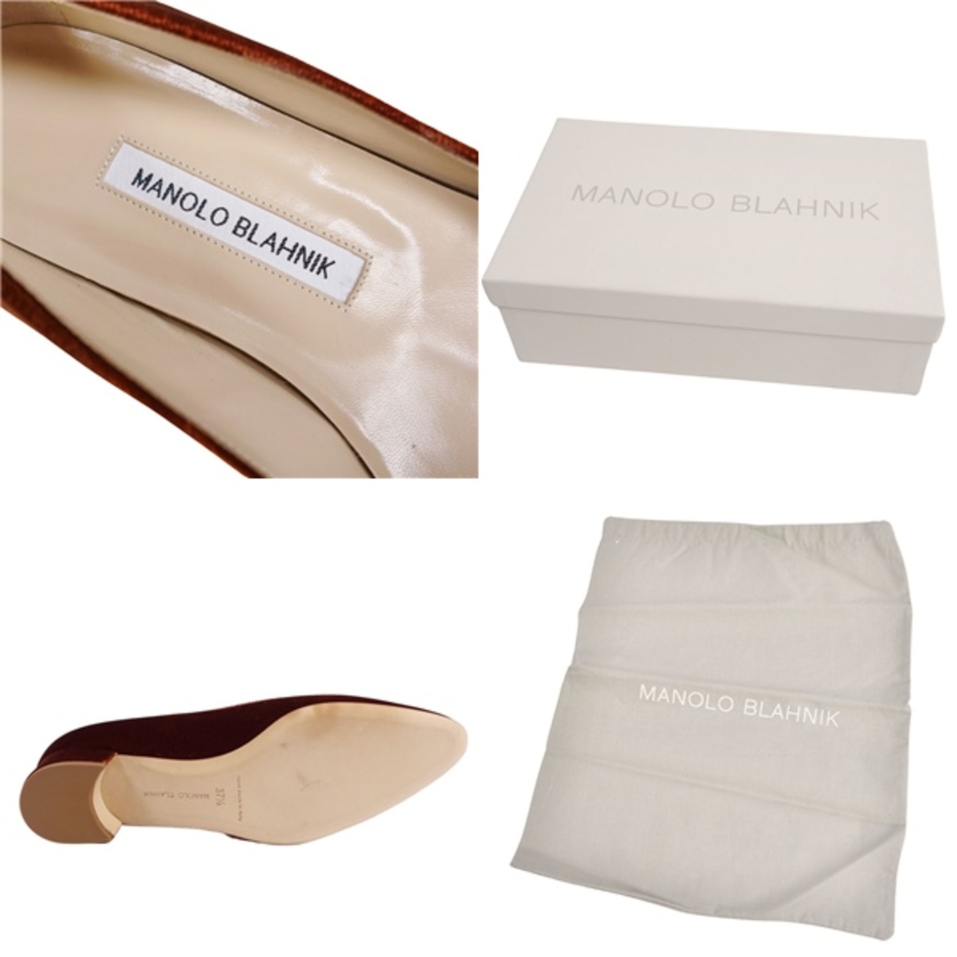 MANOLO BLAHNIK(マノロブラニク)の未使用 マノロ・ブラニク Manolo Blahnik パンプス ベロア ヒール シューズ 靴 レディース イタリア製 37 1/2(24.5cm相当) ブラウン レディースの靴/シューズ(ハイヒール/パンプス)の商品写真