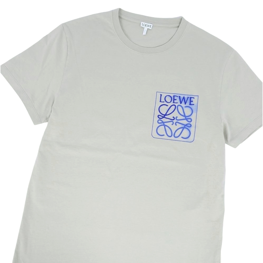美品 ロエベ LOEWE Tシャツ カットソー アナグラム コットン トップス メンズ M ライトグリーン