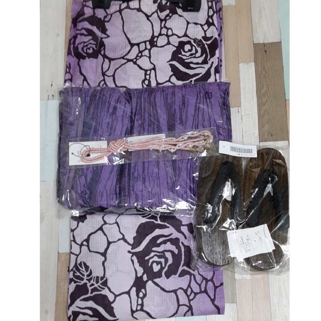 ふりふ(フリフ)の浴衣セット 紫 パープル  レディースの水着/浴衣(浴衣)の商品写真