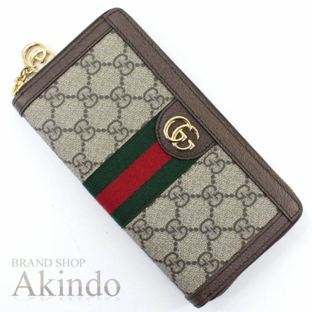 未使用 グッチ 財布 □ 523154 GGスプリーム ジップアラウンドウォレッ