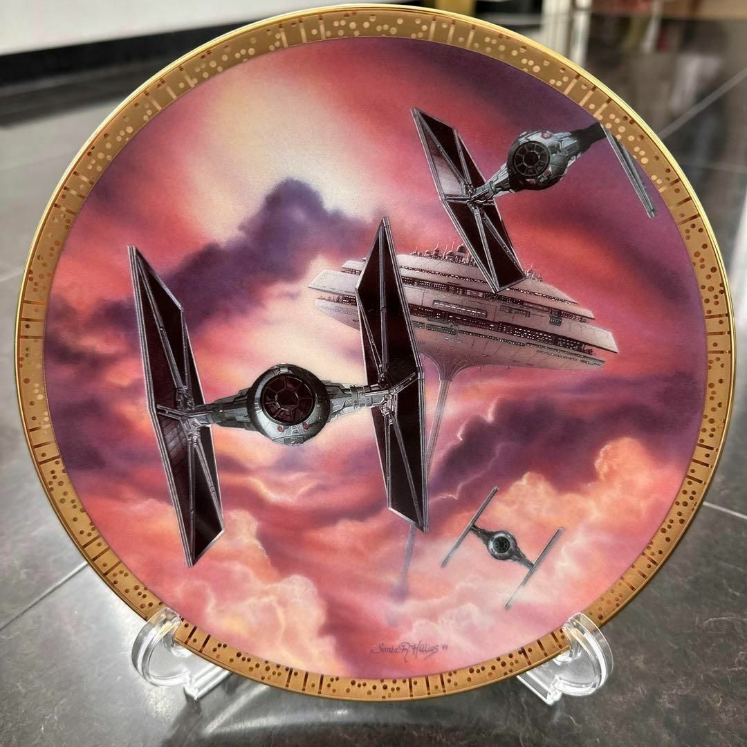 ビンテージ　スターウォーズ　帝国軍　タイファイター　ファイター　飾り皿　陶器皿 2