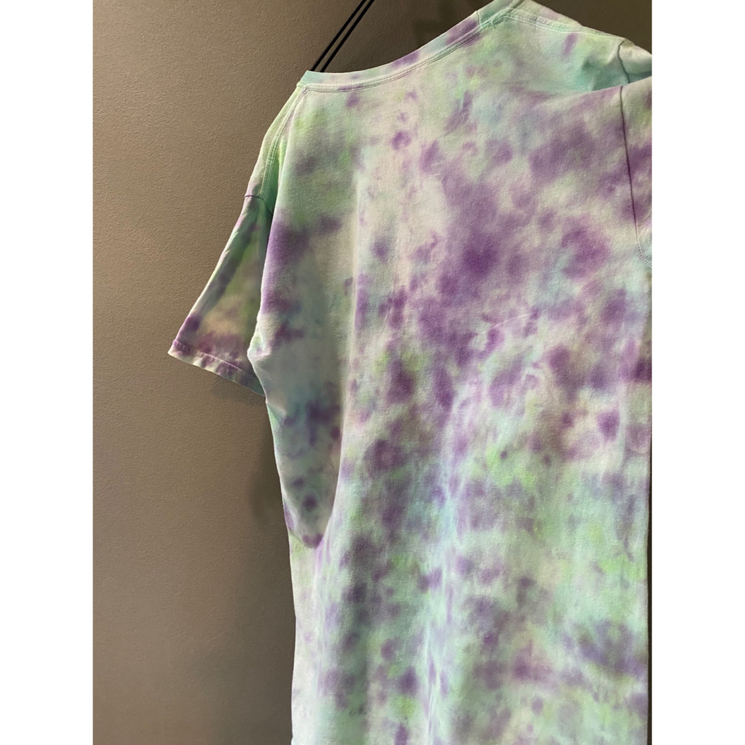 ビンテージ タイダイ 紫 緑 染め Tシャツ サイケデリック トランス 毒 3