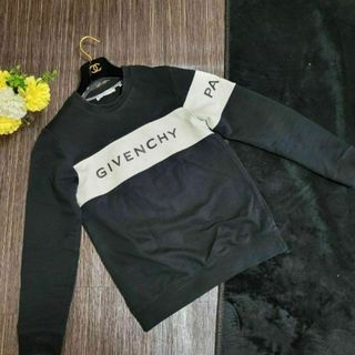 GIVENCHY - GIVENCHY ボーダー モノクロ ロゴ トレーナー スウェット