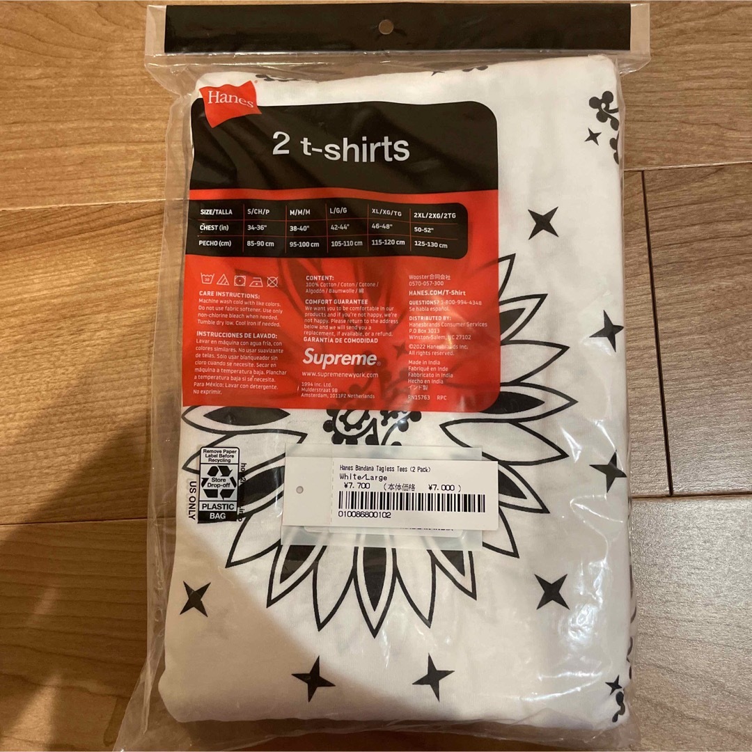 Supreme 22FW Hanes Bandana Tagless Tee