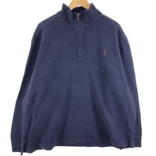 ラルフローレン(Ralph Lauren)の古着 ラルフローレン Ralph Lauren POLO by Ralph Lauren コットンニットハーフジップセーター メンズXXL /eaa330401(ニット/セーター)