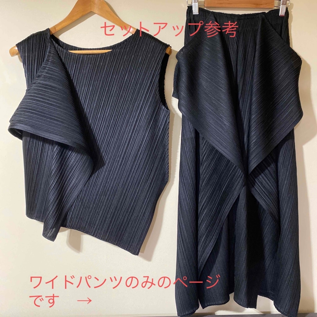 PLEATS PLEASE ISSEY MIYAKE(プリーツプリーズイッセイミヤケ)の【超希少】プリーツプリーズ　drape変形ワイドパンツ　ブラック レディースのパンツ(カジュアルパンツ)の商品写真