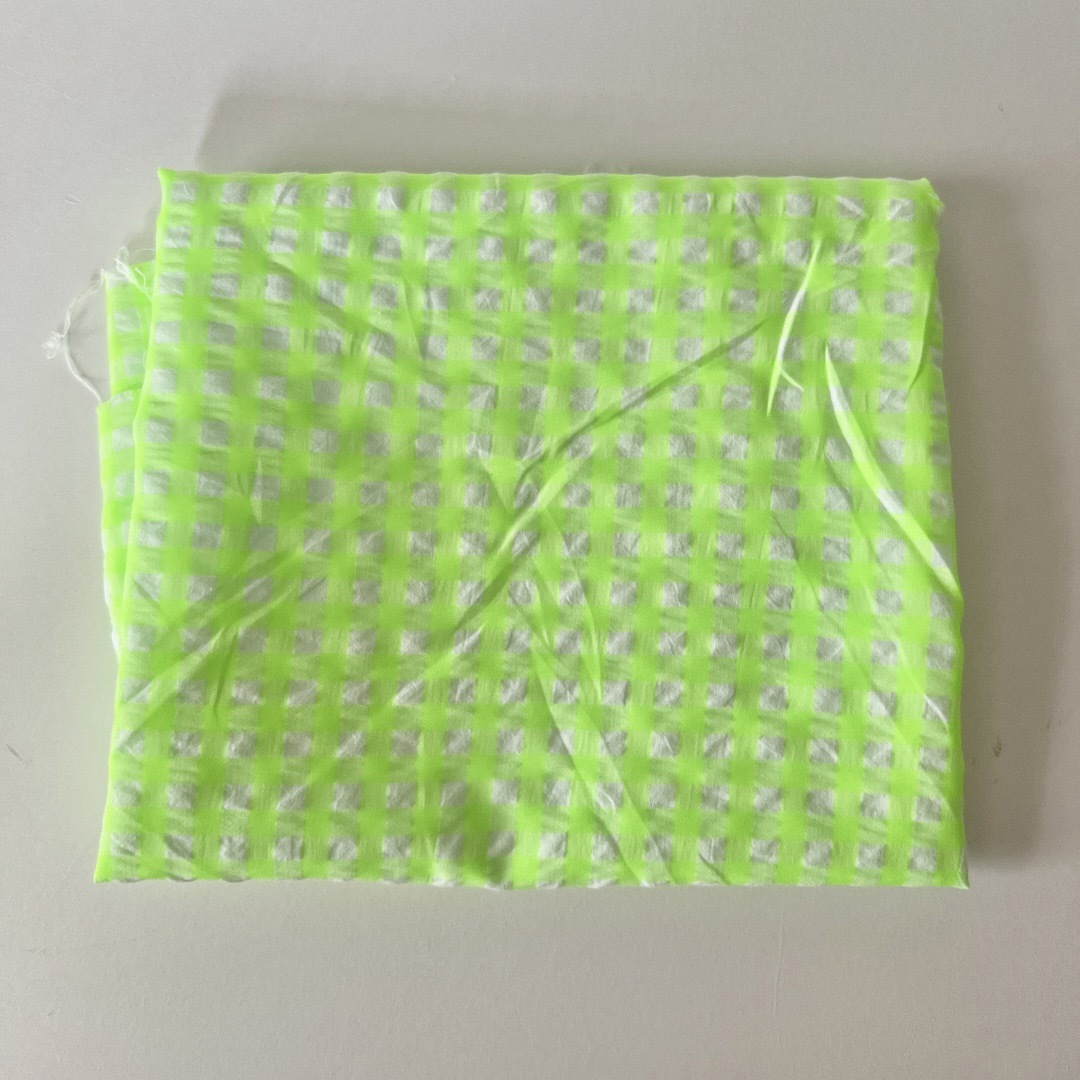 綿ポリ（ギンガムチェック中・ネオン５色から選択）韓国生地 ハンドメイドの素材/材料(生地/糸)の商品写真