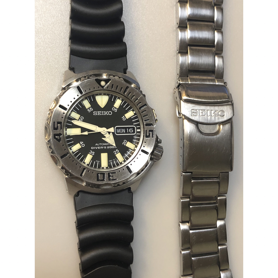 完動美品 SEIKO ダイバー ブラック モンスター 7S26-0350