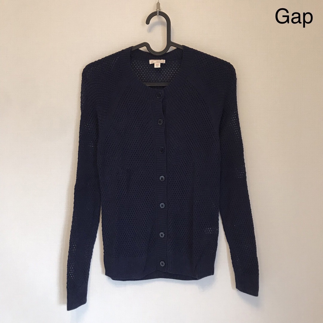 GAP - Gap ギャップ メッシュカーディガン 長袖 ネイビーの通販 by U's