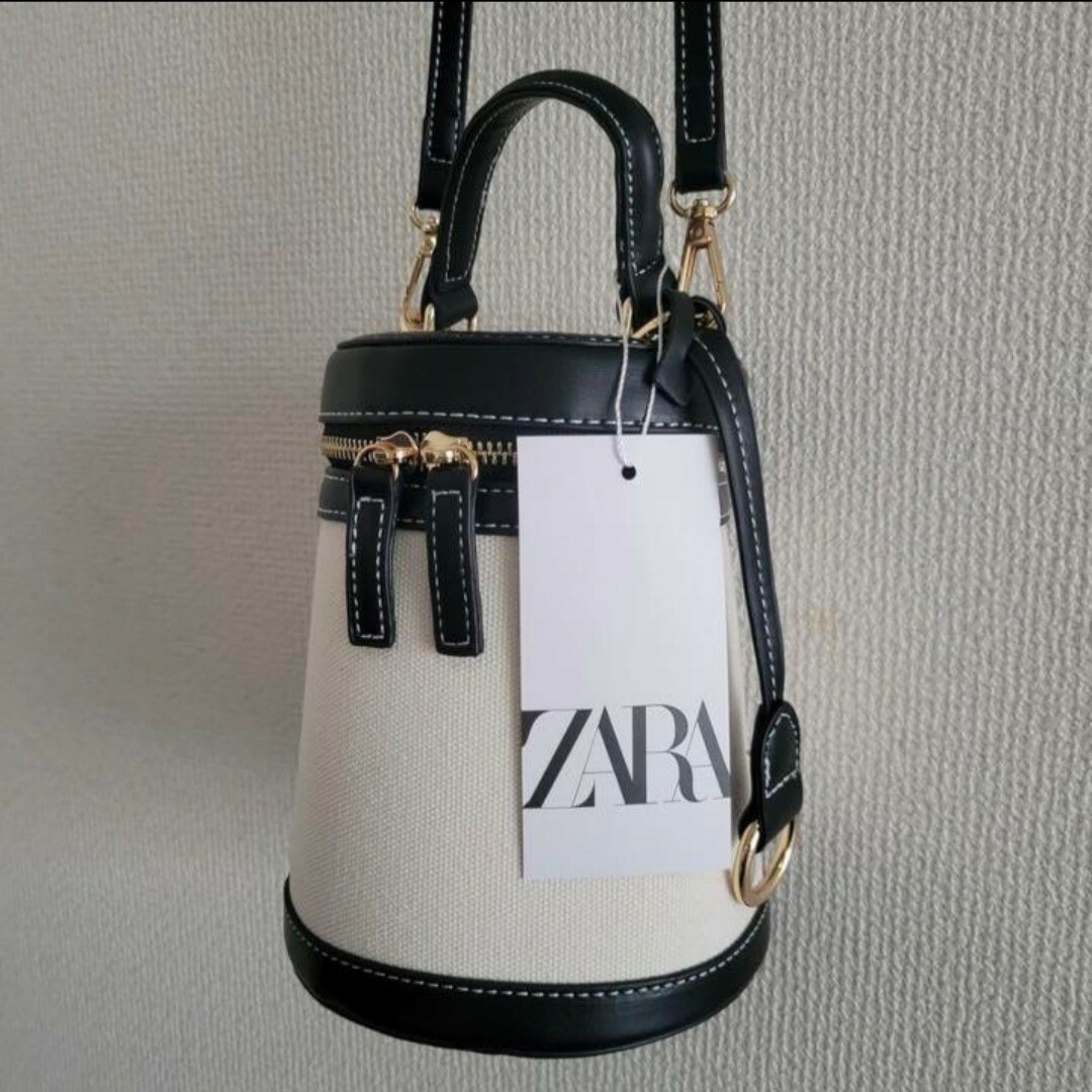 ZARA ザラ 新品 コントラスト ボックスバッグ ショルダーバッグ タグ付き