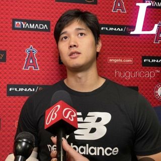 ニューバランス(New Balance)のNew Balance 大谷翔平選手着用 スタックドロゴ Tシャツ ブラック L(Tシャツ/カットソー(半袖/袖なし))