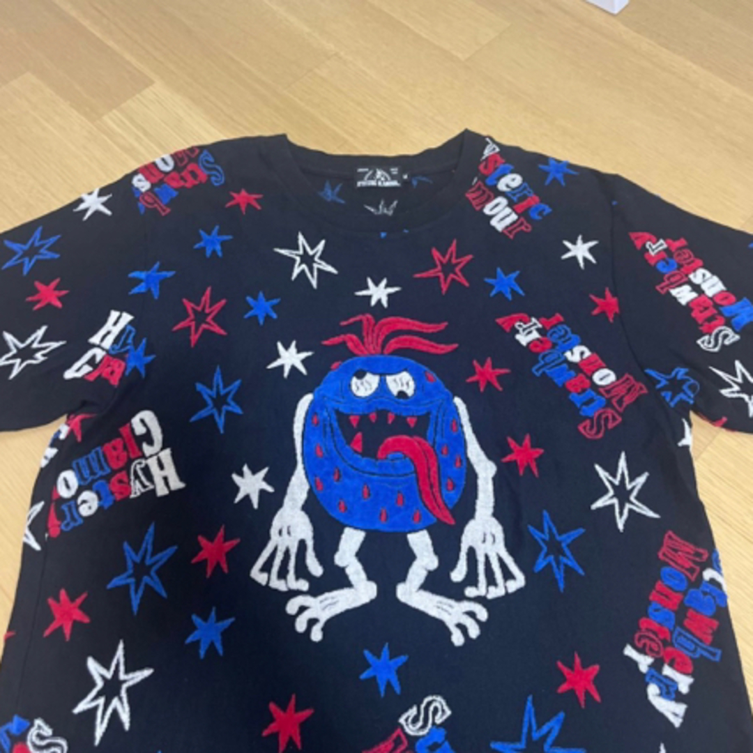 ヒステリックグラマー メンズM ストロベリーモンスター 総柄 Tシャツ