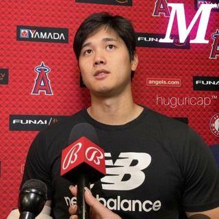 ニューバランス(New Balance)のNew Balance 大谷翔平選手着用 スタックドロゴ Tシャツ ブラック M(Tシャツ/カットソー(半袖/袖なし))