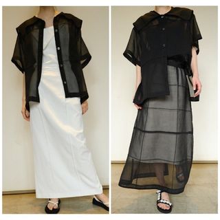 ルシェルブルー(LE CIEL BLEU)のLE CIEL BLEU Organza Big Collar Shirt シア(シャツ/ブラウス(長袖/七分))