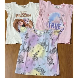 エイチアンドエム(H&M)のH&M アナ雪　半袖Tシャツ　3枚セット(Tシャツ/カットソー)