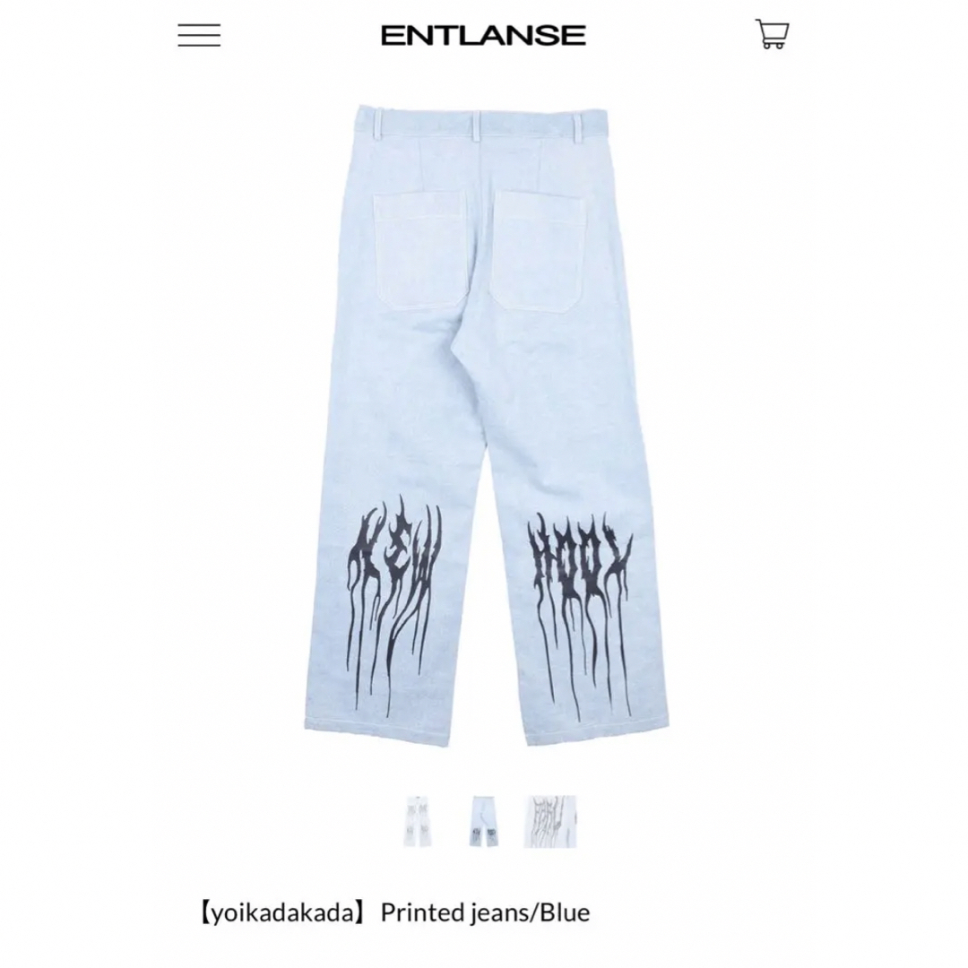 【yoikadakada】Printed jeans/Blue メンズのパンツ(デニム/ジーンズ)の商品写真