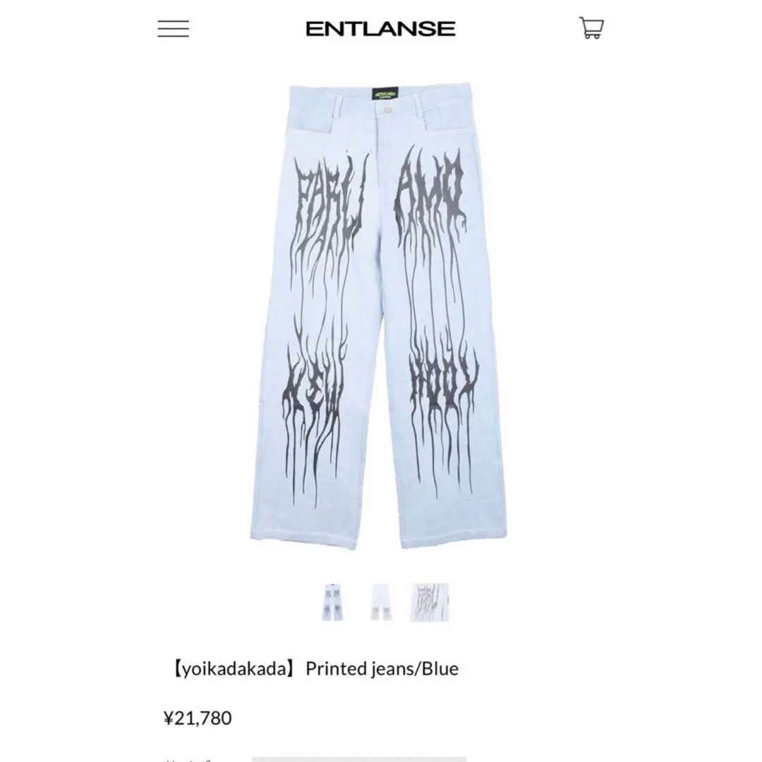 【yoikadakada】Printed jeans/Blue メンズのパンツ(デニム/ジーンズ)の商品写真