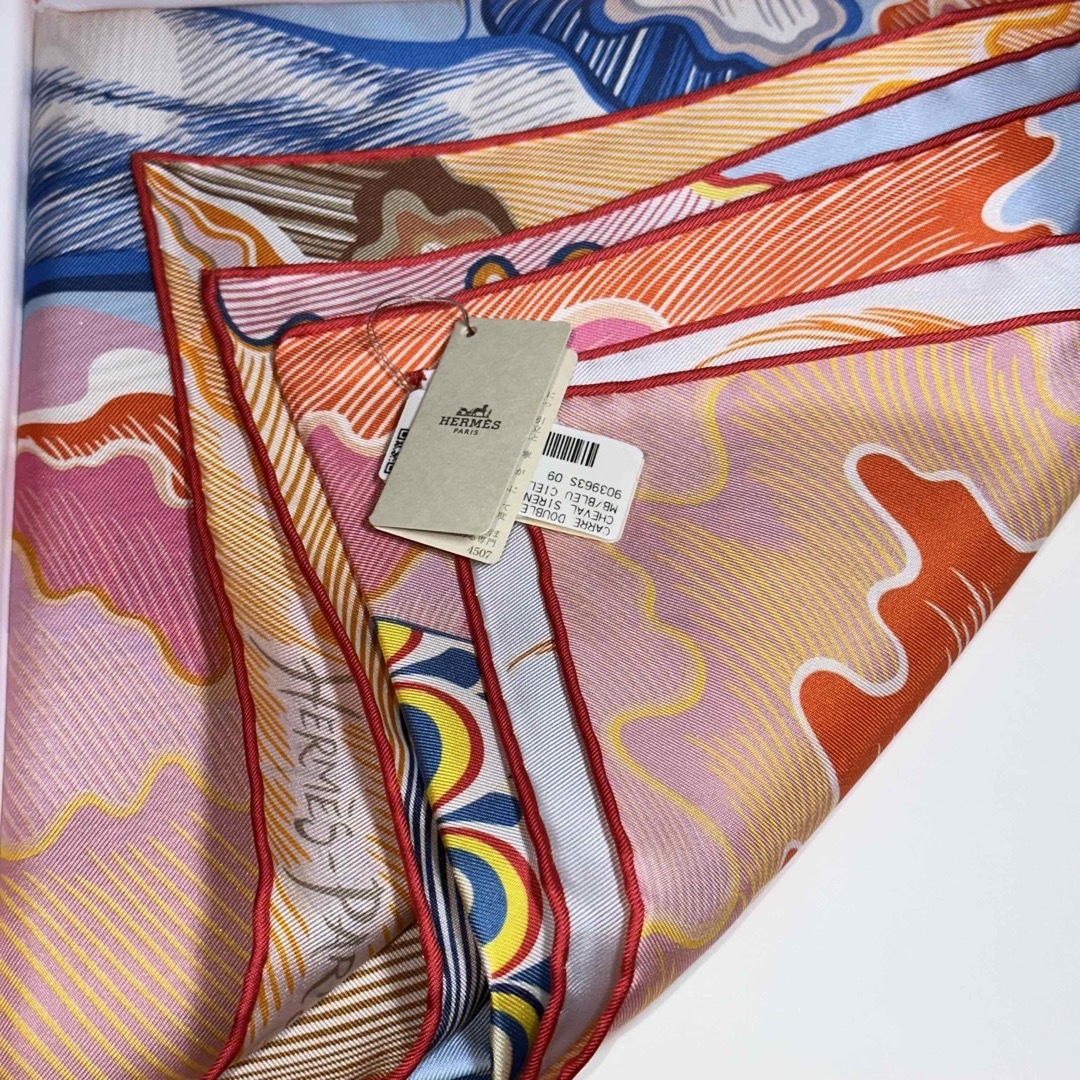エルメスHERMESカレダブルフェイス 90《Cheval Sirene》新品-