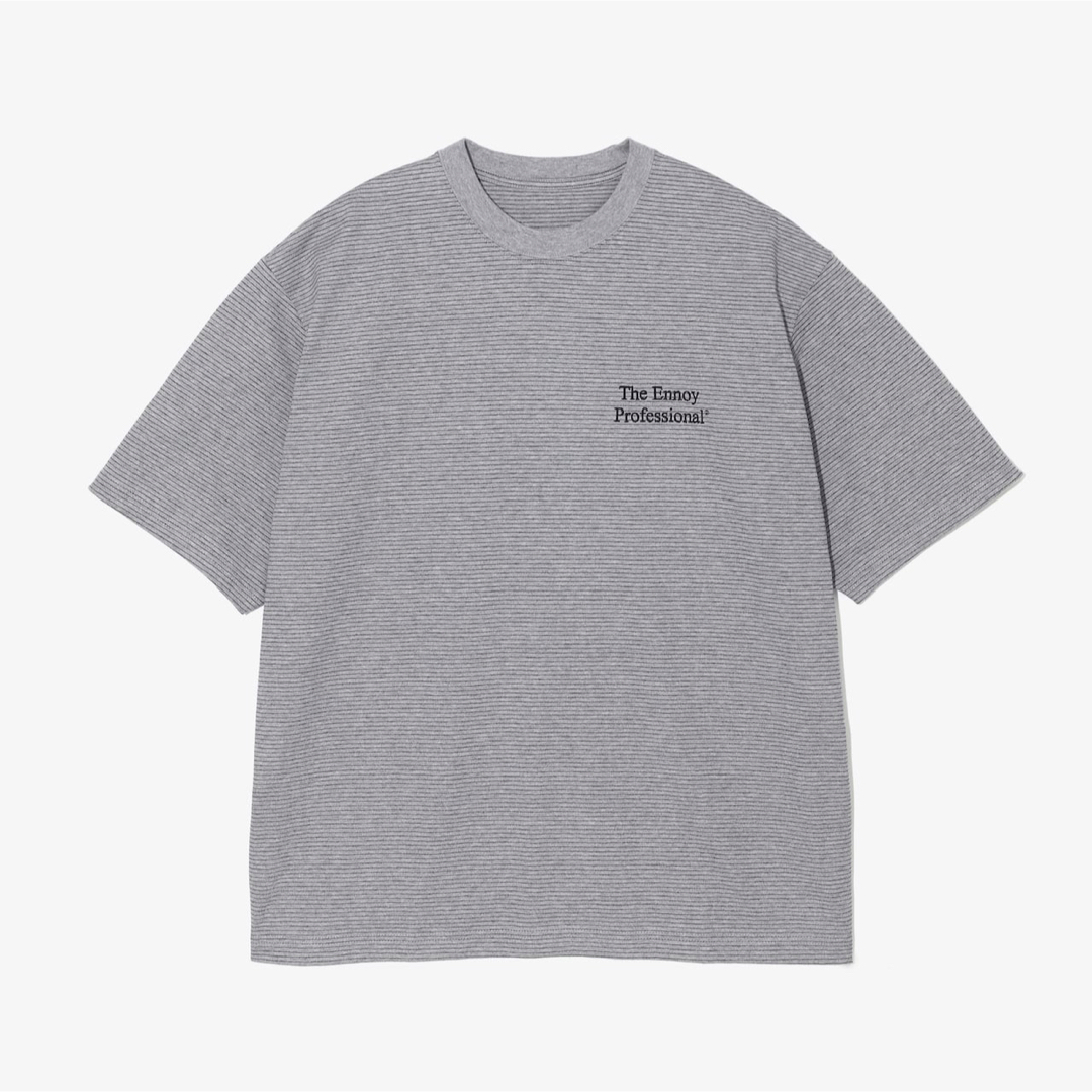 S/S Border T-Shirt (GRAY × BLACK) XL