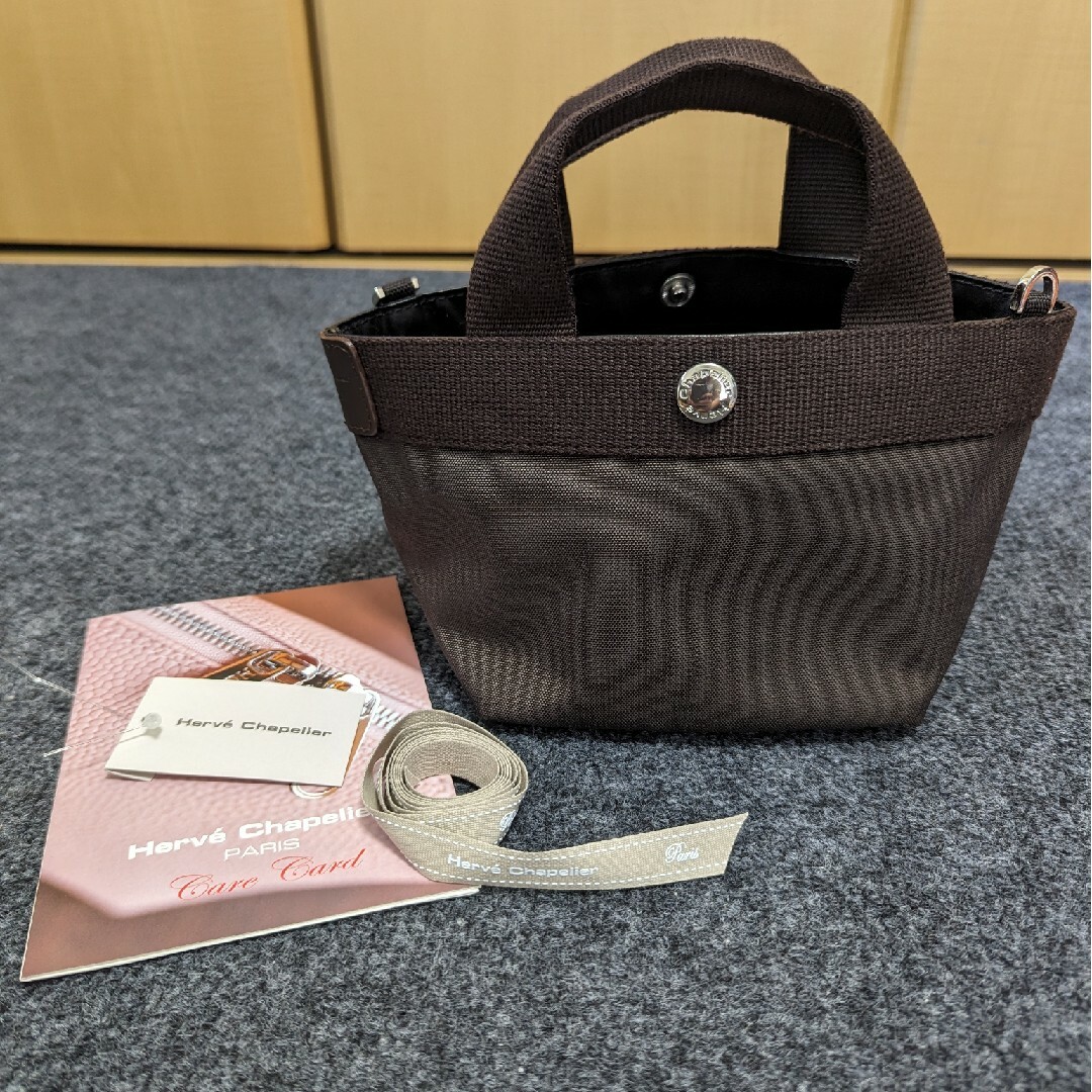 美品 エルベシャプリエ 2700C モカ×モカ 舟形トートXS-