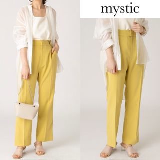 ミスティック(mystic)のミスティック センタープレス セミフレア パンツ マスタード(カジュアルパンツ)