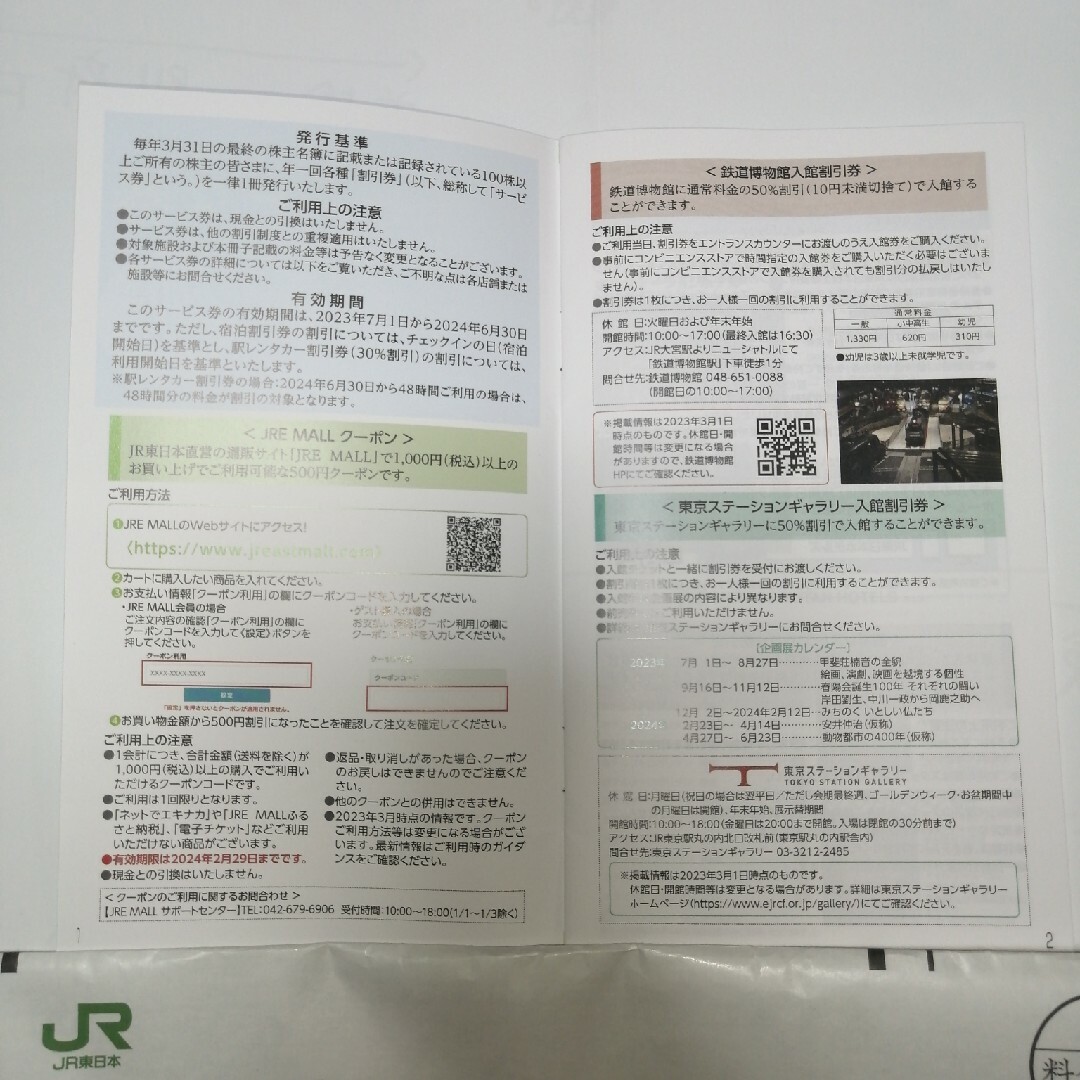 JR東日本株主優待　3枚 チケットの乗車券/交通券(その他)の商品写真