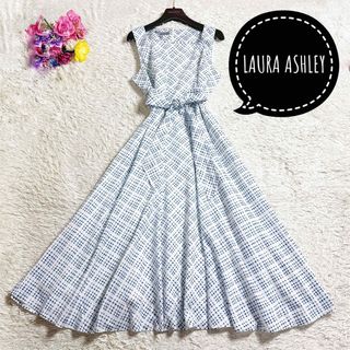 ご専用　ローラアシュレイ　ワンピース　カシュクール　マキシ丈　花　ネイビー　13