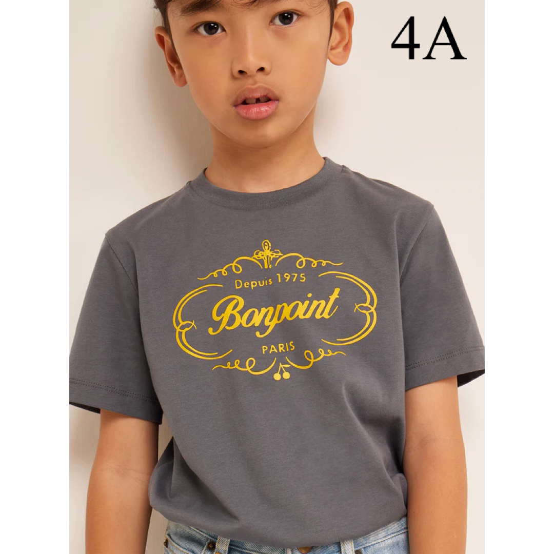送料無料・半額 新品 タグ付き Bonpoint ボンポワン ロゴ Tシャツ 4A T