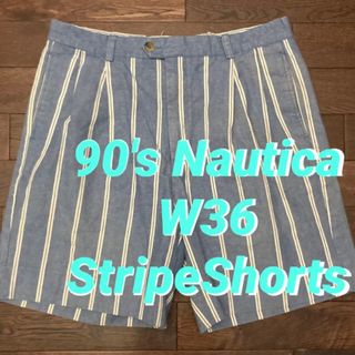 ノーティカ(NAUTICA)の90sノーティカNauticaストライプショートハーフ短パンツヒップホップ(ショートパンツ)