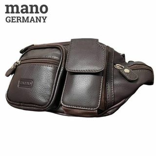 【タグ付】mano GERMANY ウエストポーチ ボディバッグ 本革 ブラウン(ボディーバッグ)