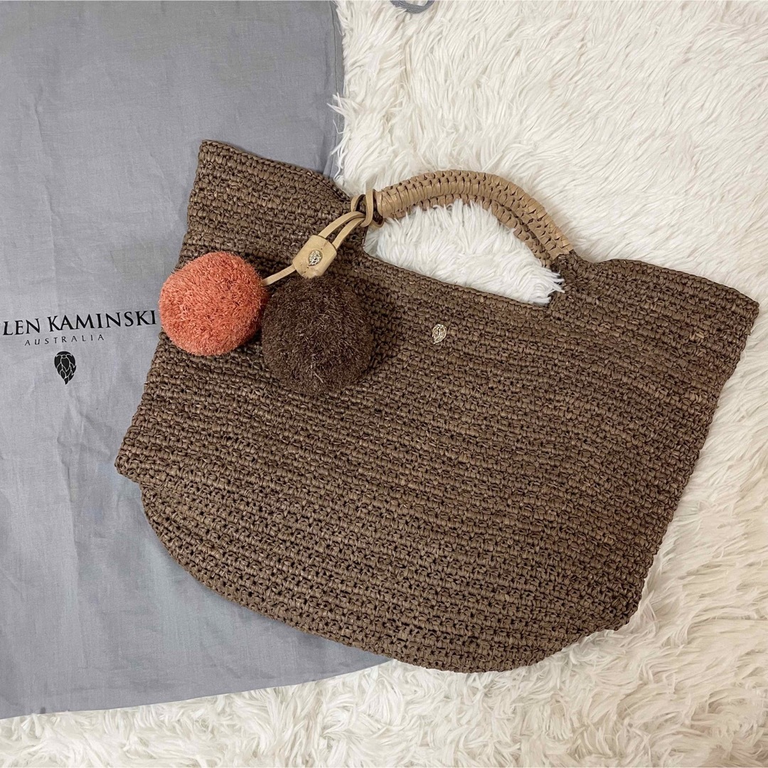 美品✨ヘレンカミンスキー カゴバック ラフィア チャーム 保存袋付き