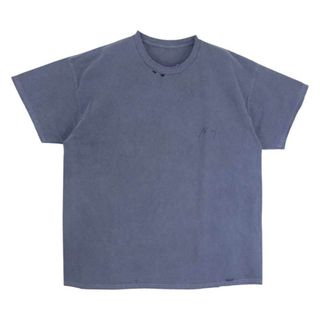 アンセルム ANCELLM EMBROIDERY DYED T-SHIRT エンブロイダリー ダイ ダメージ加工 半袖 Tシャツ パープル系 OS【美品】【中古】(Tシャツ/カットソー(半袖/袖なし))