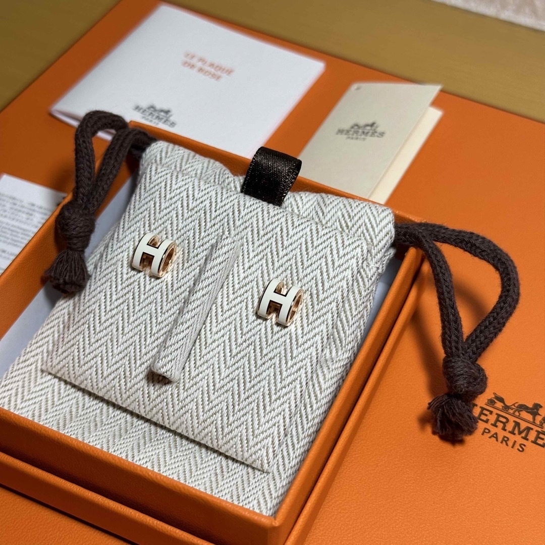 Hermes - エルメス HERMES 《Mini Pop H》 ピアス ホワイト新品未使用