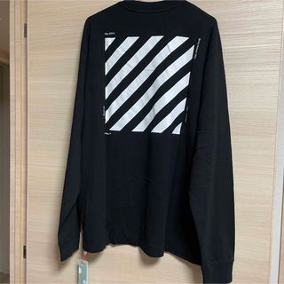 オフホワイト(OFF-WHITE)の正規品【新品】オフホワイト OFF-WHITE ストライプ 長袖Tシャツ XL(Tシャツ/カットソー(七分/長袖))