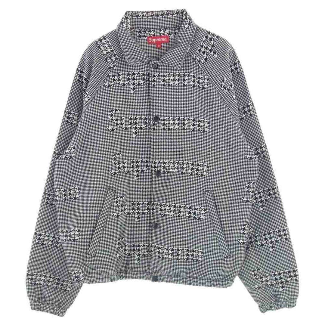 Supreme シュプリーム ジャケット 20AW Houndstooth Logos Snap Front Jacket ロゴ スナップ フロント ジャケット 千鳥格子 ブラック系 ホワイト系 M