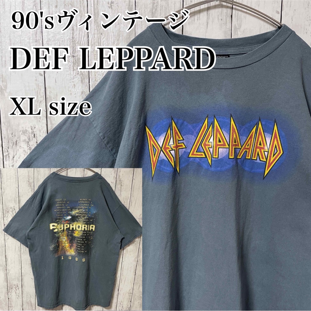 超希少！90s ヴィンテージ デフ・レパード ツアー Tシャツ 青 XL