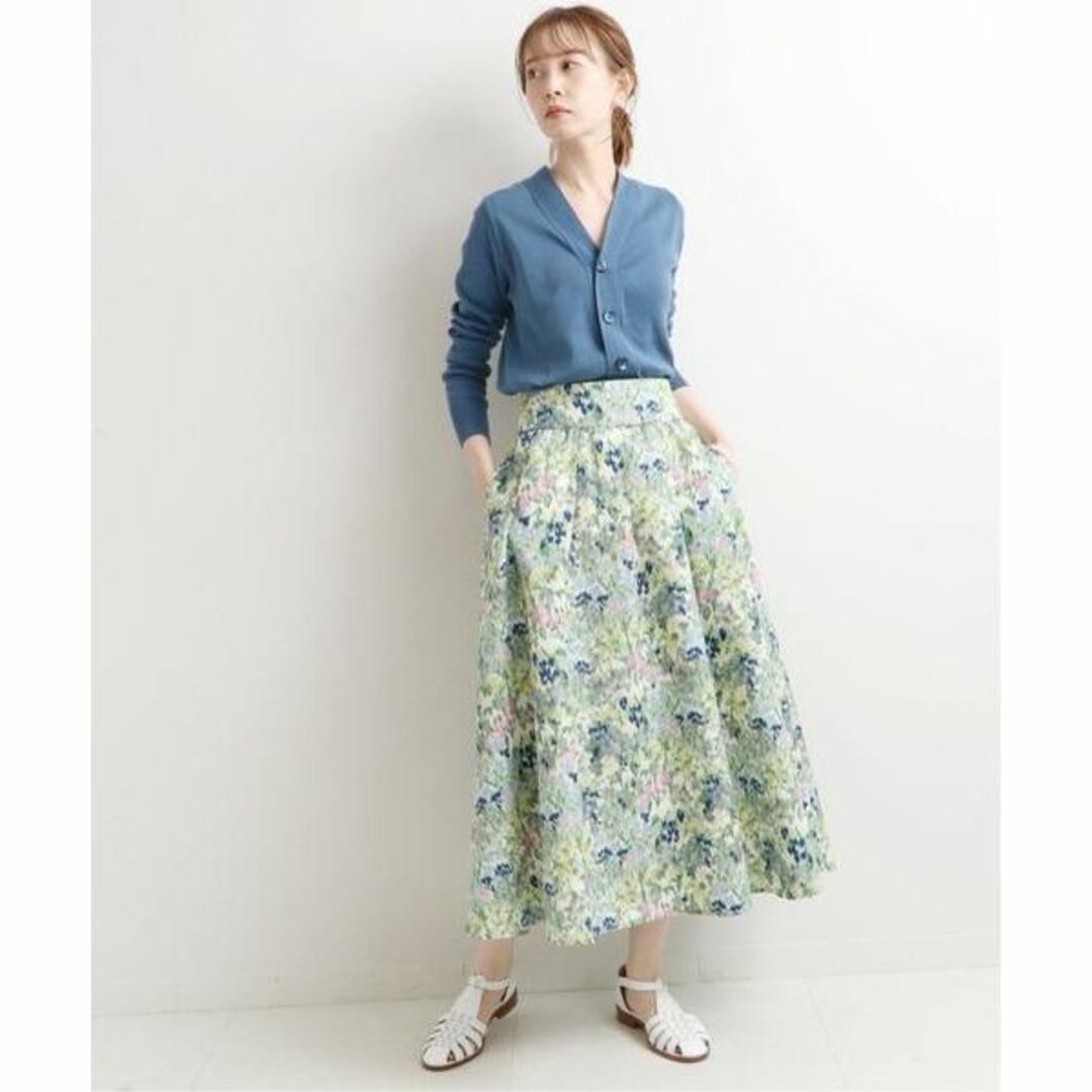 美品 IENA かすれフラワーギャザースカート 34サイズ