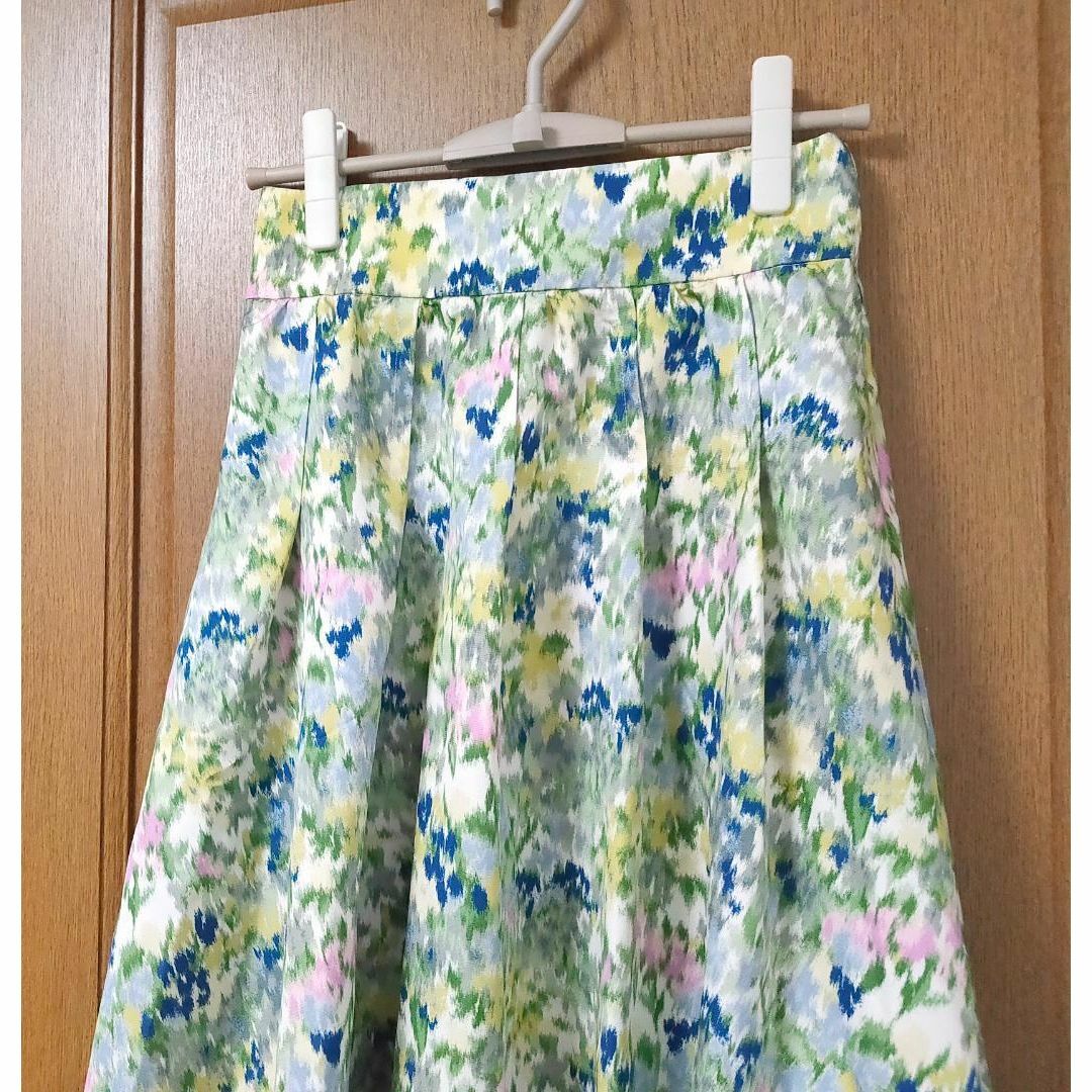 美品 IENA かすれフラワーギャザースカート 34サイズ