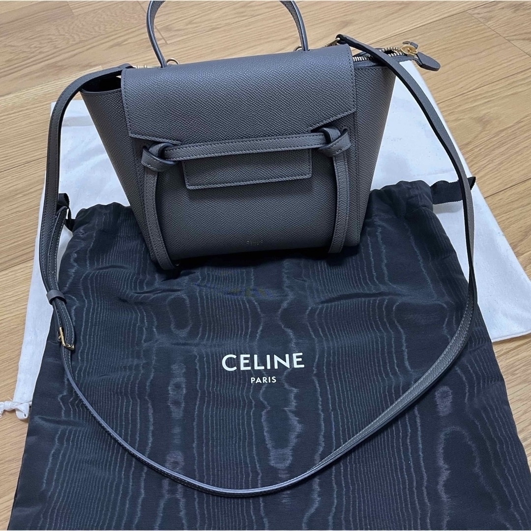 celine - 【美品】CELINE セリーヌ ベルトバッグ ナノ グレーの通販 by
