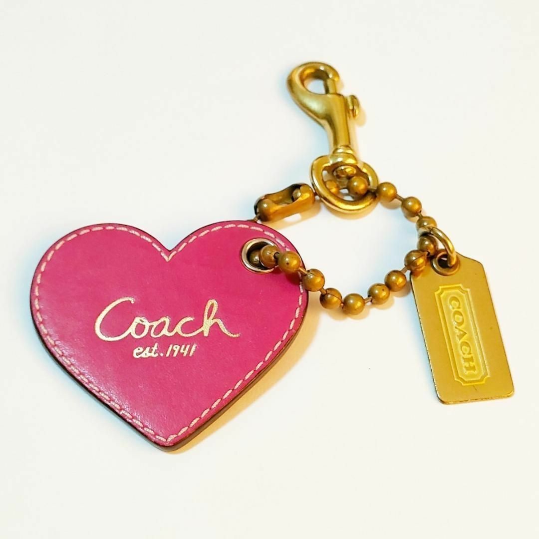 COACH 美品 coach コーチ ハート型キーホルダー ピンク ゴールド ヴィンテージの通販 by YukaCore｜コーチならラクマ