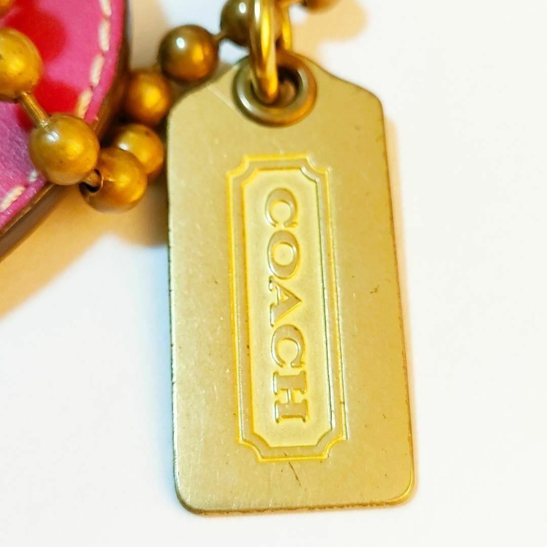 美品 coach コーチ ハート型キーホルダー ピンク ゴールド ヴィンテージ