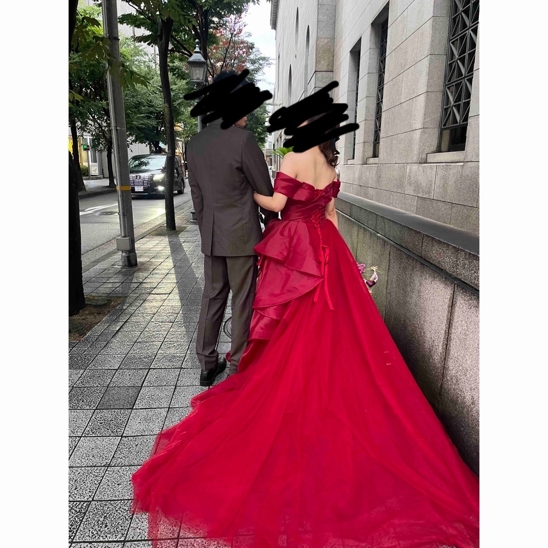 カラードレス　赤色ドレス　キヨコハタ レディースのフォーマル/ドレス(ウェディングドレス)の商品写真