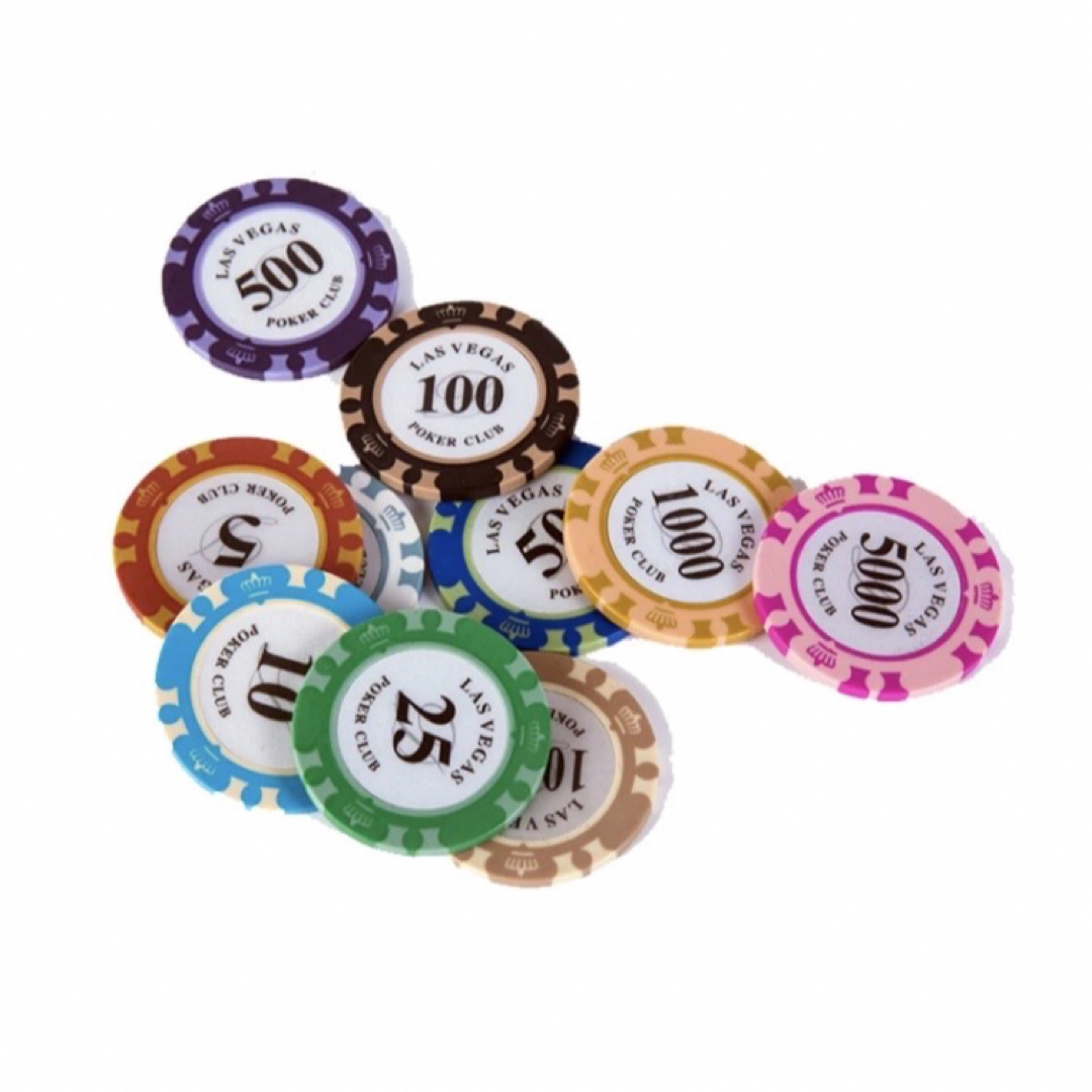 【全枚数入荷あり】カジノチップ ポーカーチップ 14g 10種類 100枚セット エンタメ/ホビーのテーブルゲーム/ホビー(その他)の商品写真