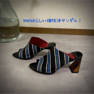 MANA メタルヒール　アシメカットサンダル(サンダル)