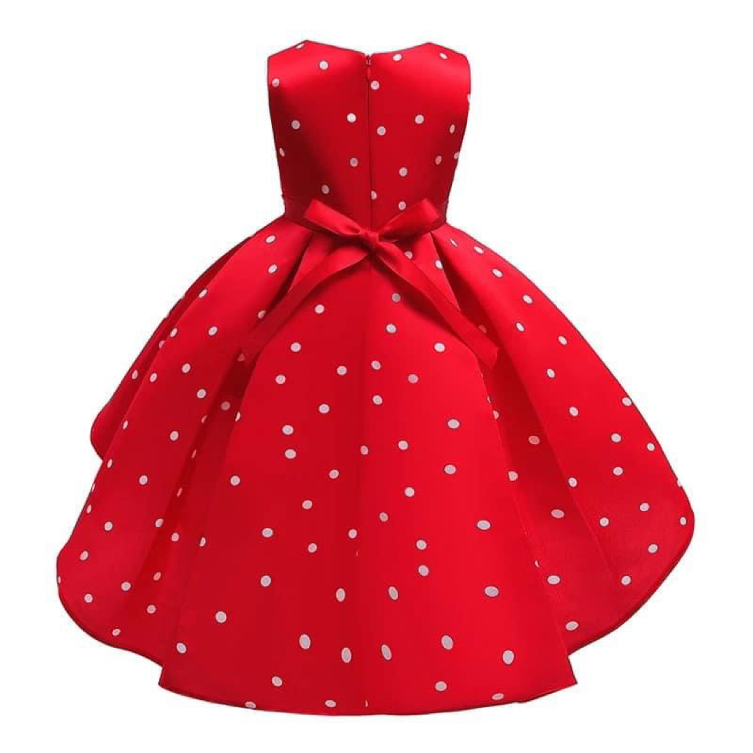 新品 150 ドレス 赤ドット ドレス ワンピース ハロウィン 子ども キッズ キッズ/ベビー/マタニティのキッズ服女の子用(90cm~)(ワンピース)の商品写真