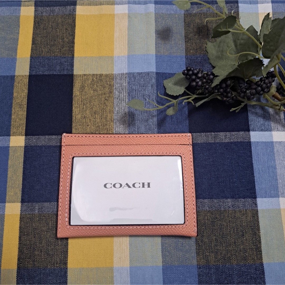 COACH コーチ カードケース レディース ピンク レザー 型番 CH145