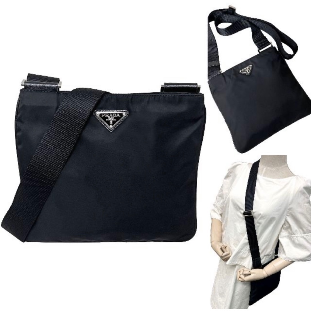 PRADA - じゅじゅ　プラダ　VA0779  ミニ　マチ無し　ショルダー　ブラック