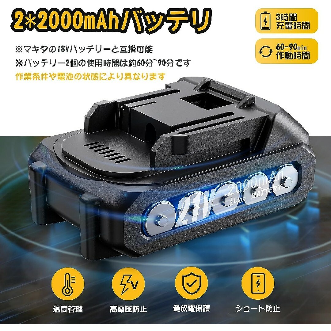 【庭木の手入れに❗】ミニチェーンソー⭐充電式 チェーン調整工具不要 マキタ対応