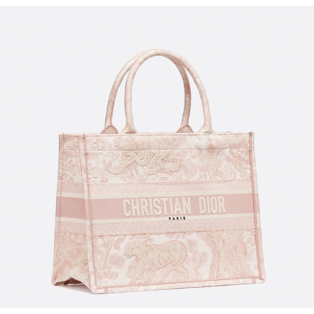 新品 DIOR BOOK TOTE ミディアムバッグ トワルドゥジュイ ピンク