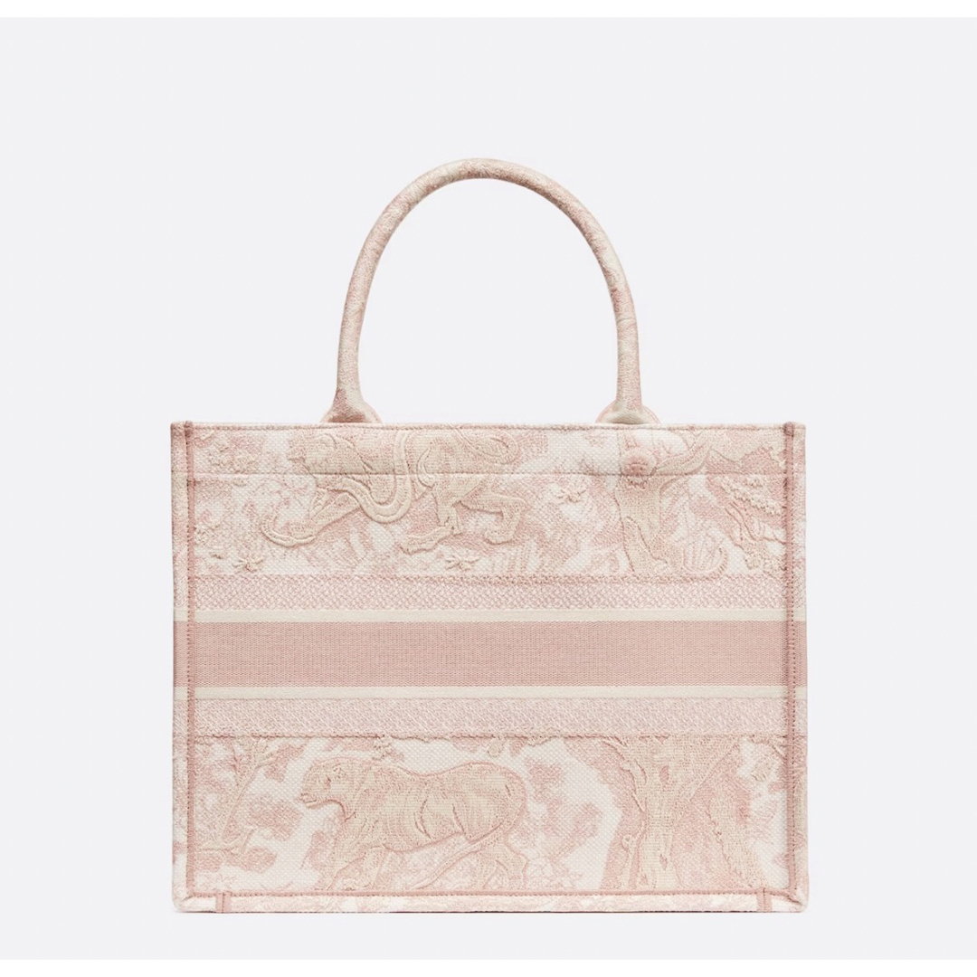 新品 DIOR BOOK TOTE ミディアムバッグ トワルドゥジュイ ピンク